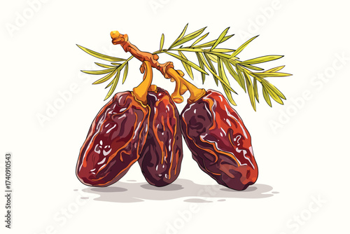 Black date palm fruits exotic isolated