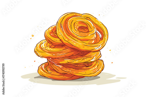 jalebi red plate spiral isolated