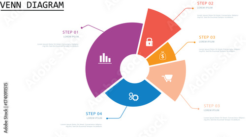 Infographic Venn diagram chart template