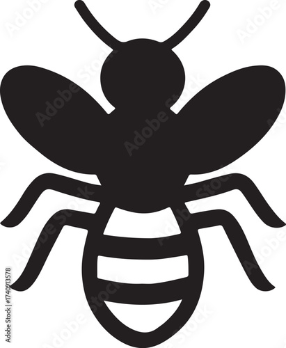 Simple black silhouette of a bee icon