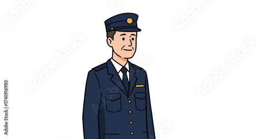 navy uniform police officer cartoon style clip art preview
