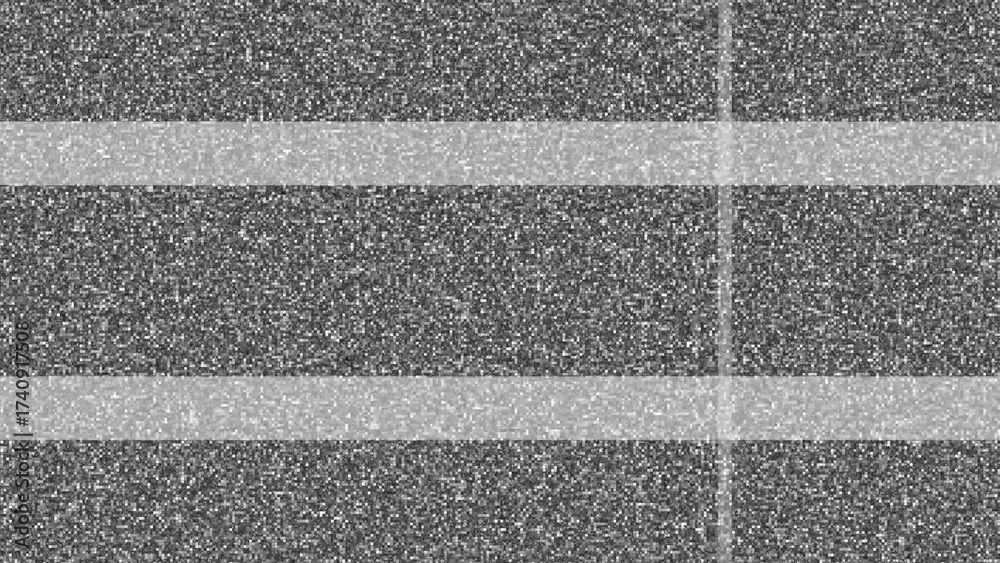 Fototapeta premium Black and White Static Noise Texture with Horizontal Stripes television screen