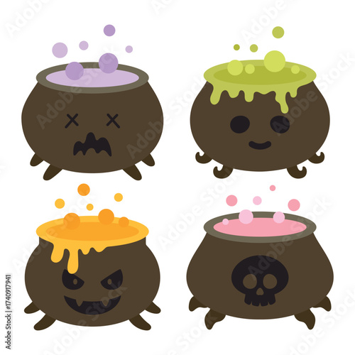 set of witch cauldrons