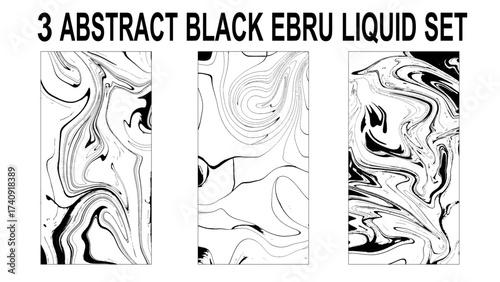 Set of Marble wavy pattern. Abstract background illustration. Ebru, Turkish marbling art background collection. Suminagashi. Hand drawn marbling illustration technique. Watercolor stains, abstract.