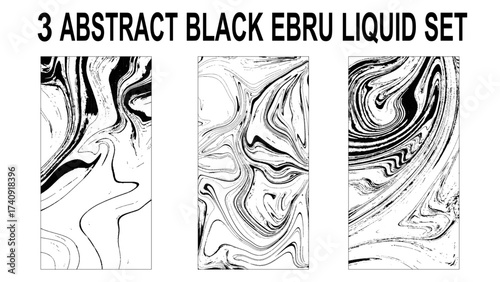 Set of white and black marble texture vector background. Stone or rock bundle, collection. 