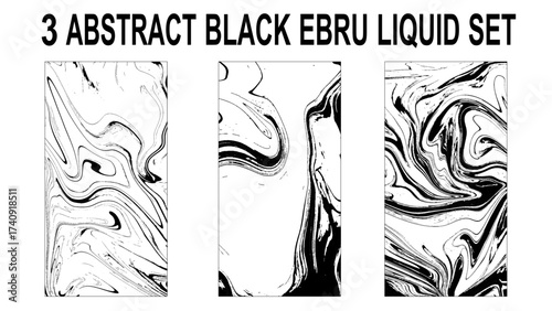 Set of white and black marble texture vector background. Stone or rock bundle, collection. 