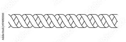 Seamless Celtic Braid Border – Black and White Geometric Pattern