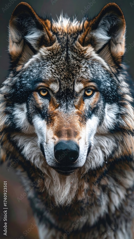 Obraz premium Gray And Brown Wolf Portrait