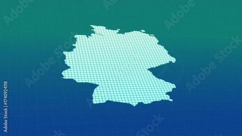 Germany map animation, Glowing neon Germany map animation background. country territory outline animation. Digital country outline icon for geography
