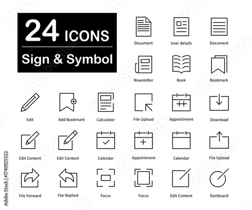 These are 24 beautiful small, pixel perfect electronics sign and symbol vector icons.