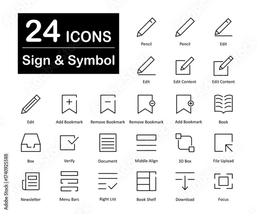 These are 24 beautiful small, pixel perfect electronics sign and symbol vector icons.