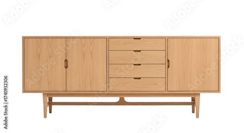 Light Wood Sideboard with Drawers and Doors graphic