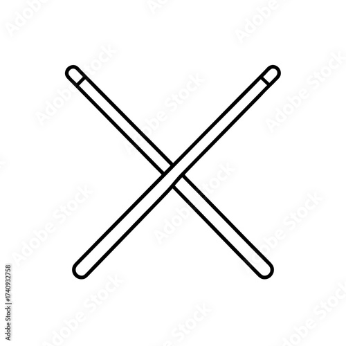 crisp vector line icon of a drumstick pair  editab