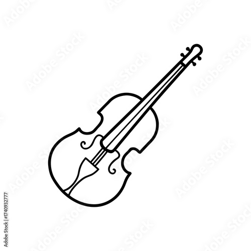 elegant vector line icon of a violin  editable str