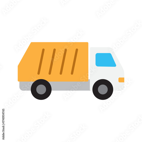 Garbage truck icon. Waste collection vehicle.