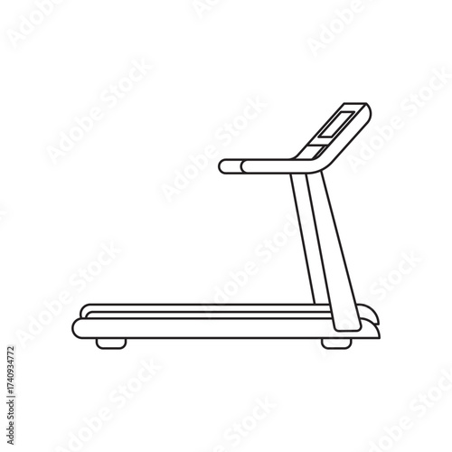 Treadmill fitness machine icon. Running machine for gym.