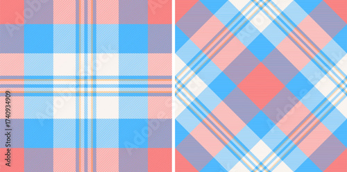 Seamless plaid tartan of background vector pattern with a textile texture fabric check. Set in retro colors. Minimalist fashion ideas for a sleek look.