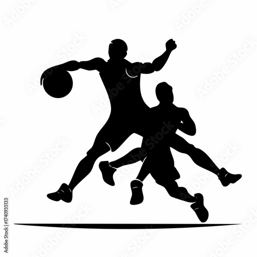 football players silhouettes in action vector illustration