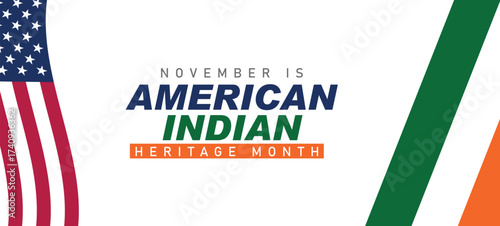 American Indian heritage month. Vector banner, poster, card, background