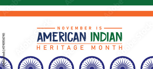 American Indian heritage month. Vector banner, poster, card, background