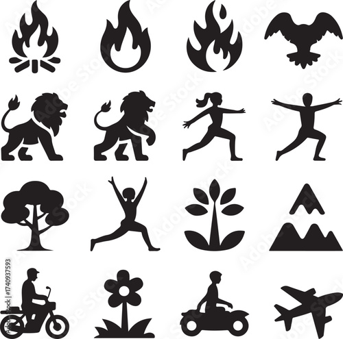 fire icons set