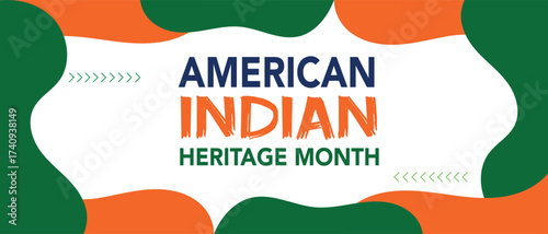 American Indian heritage month. Vector banner, poster, card, background