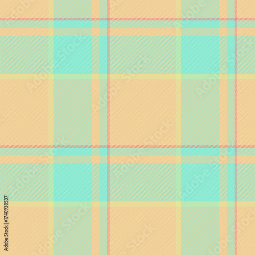 Christmas ornament pattern vector texture, vibrant seamless background tartan. Halftone textile plaid fabric check in amber and teal colors.