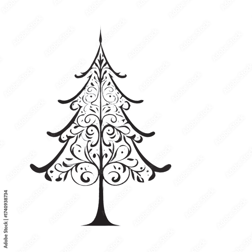 Fototapeta premium christmas tree vector illustration