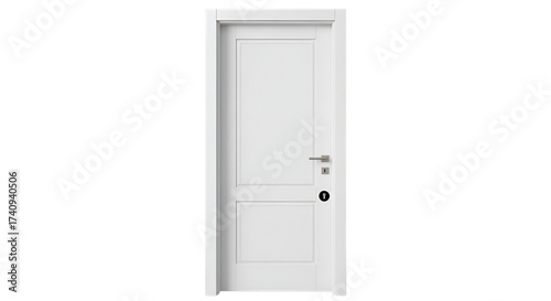 White Interior Door with Silver Handle and Lock white door