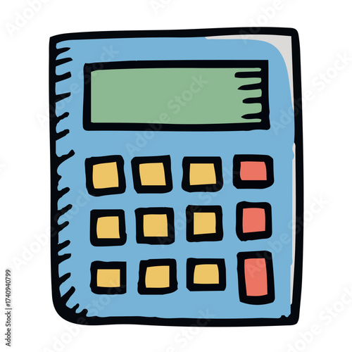 Hand-drawn doodle-style Calculator icons on a white background