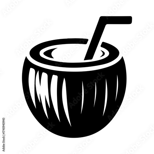 Simple coconut cocktail vector design 