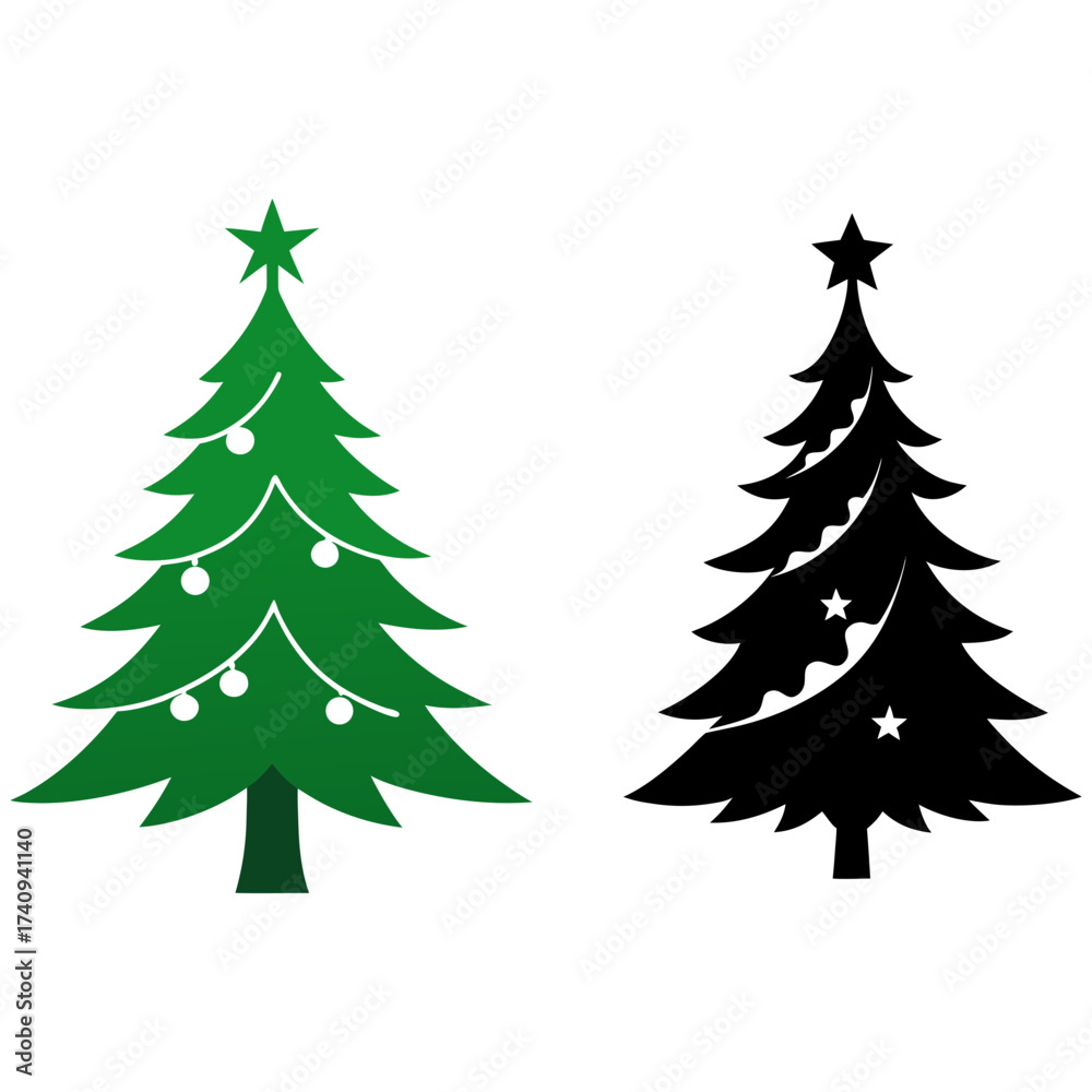 Obraz premium Two Christmas tree 
