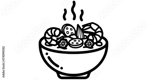 Delicious bowl of soup with various ingredients a culinary delight.