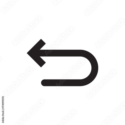 Arrow back vector icon direction sign template