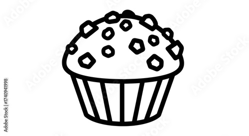 Delicious muffin with decorative toppings perfect for breakfast or a sweet treat.