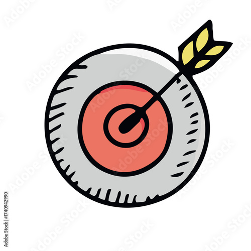 Hand-drawn doodle-style Target icons on a white background
