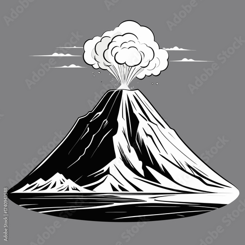 volcano erupting