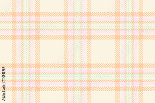 Checked pattern textile texture, colourful fabric tartan seamless. Autumn check plaid background vector in old lace and beige colors.