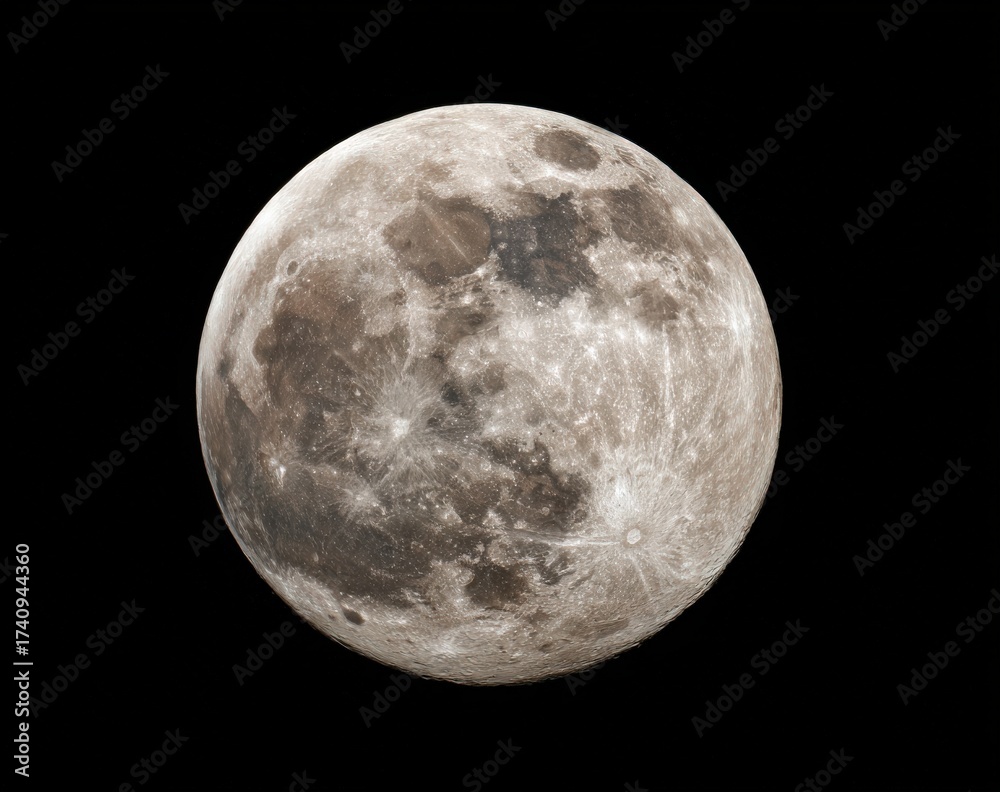 Obraz premium A full moon is shining very brightly in the night sky tonight