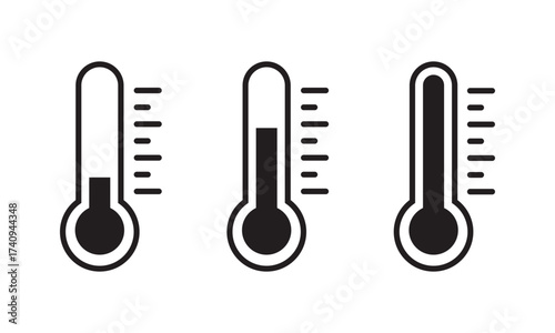 thermometer icon set vector