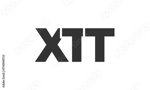 XTT logo design template with strong and modern bold text. Initial based vector logotype featuring simple and minimal typography. Trendy company identity.