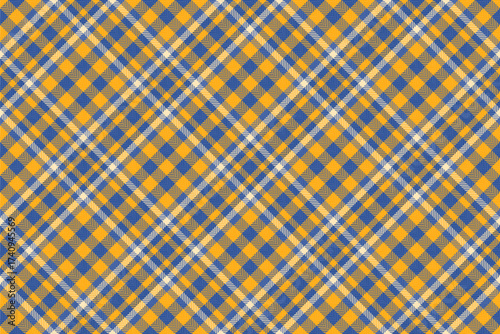 Thanksgiving fabric seamless tartan, selection pattern texture plaid. Conceptual textile vector check background in blue and orange colors.