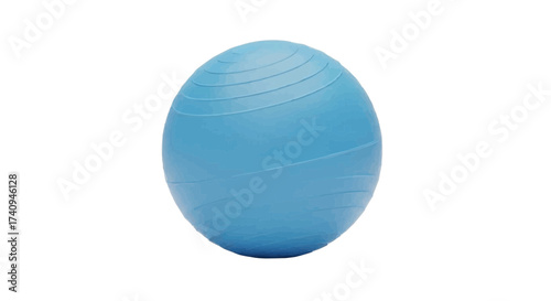 Light blue exercise ball for fitness, wellness, and core strength training workout