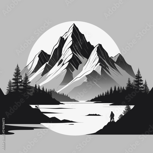 mountain landscape vector