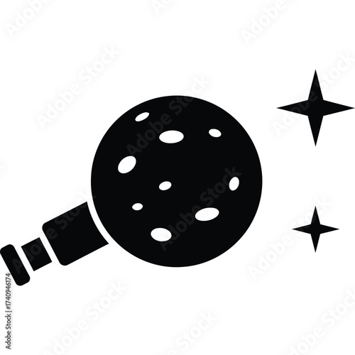Telescope Icon with Stars, Astronomy Concept space science exploration observation universe galaxy astrophysics research discovery
