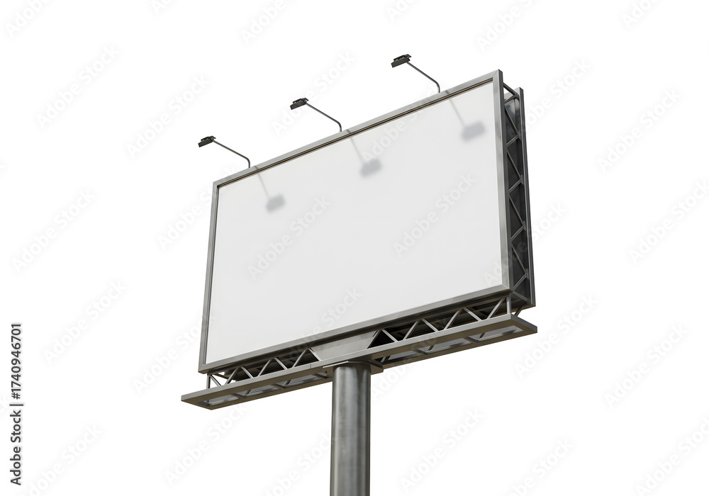 Fototapeta premium Blank road billboard sign isolated on transparent background for advertising and promotion