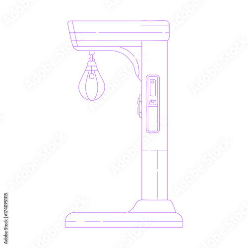 Line Art Illustration of Punching Machine