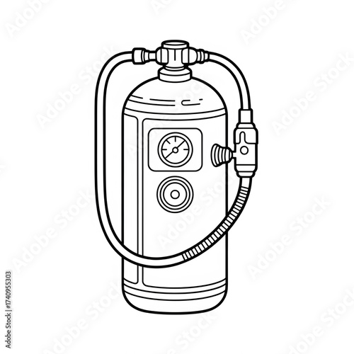 oxygen illustration line art coloring page