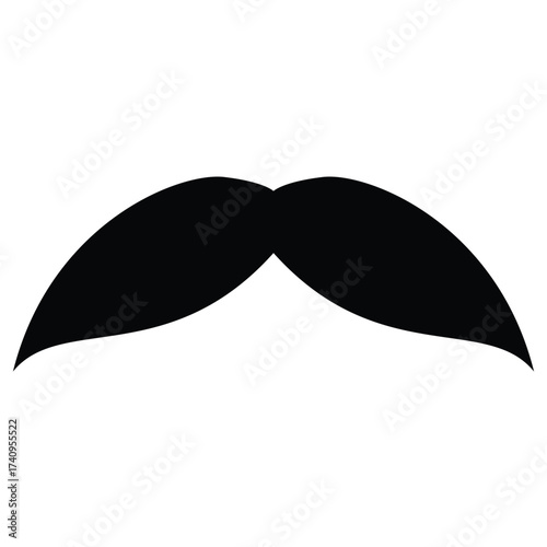 simple black moustache icon, mustache vector