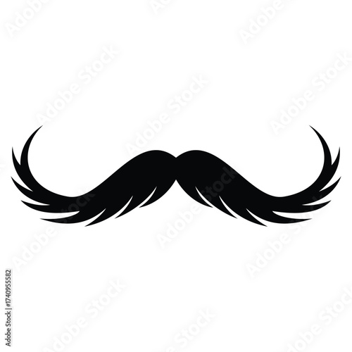 simple black moustache icon, mustache vector